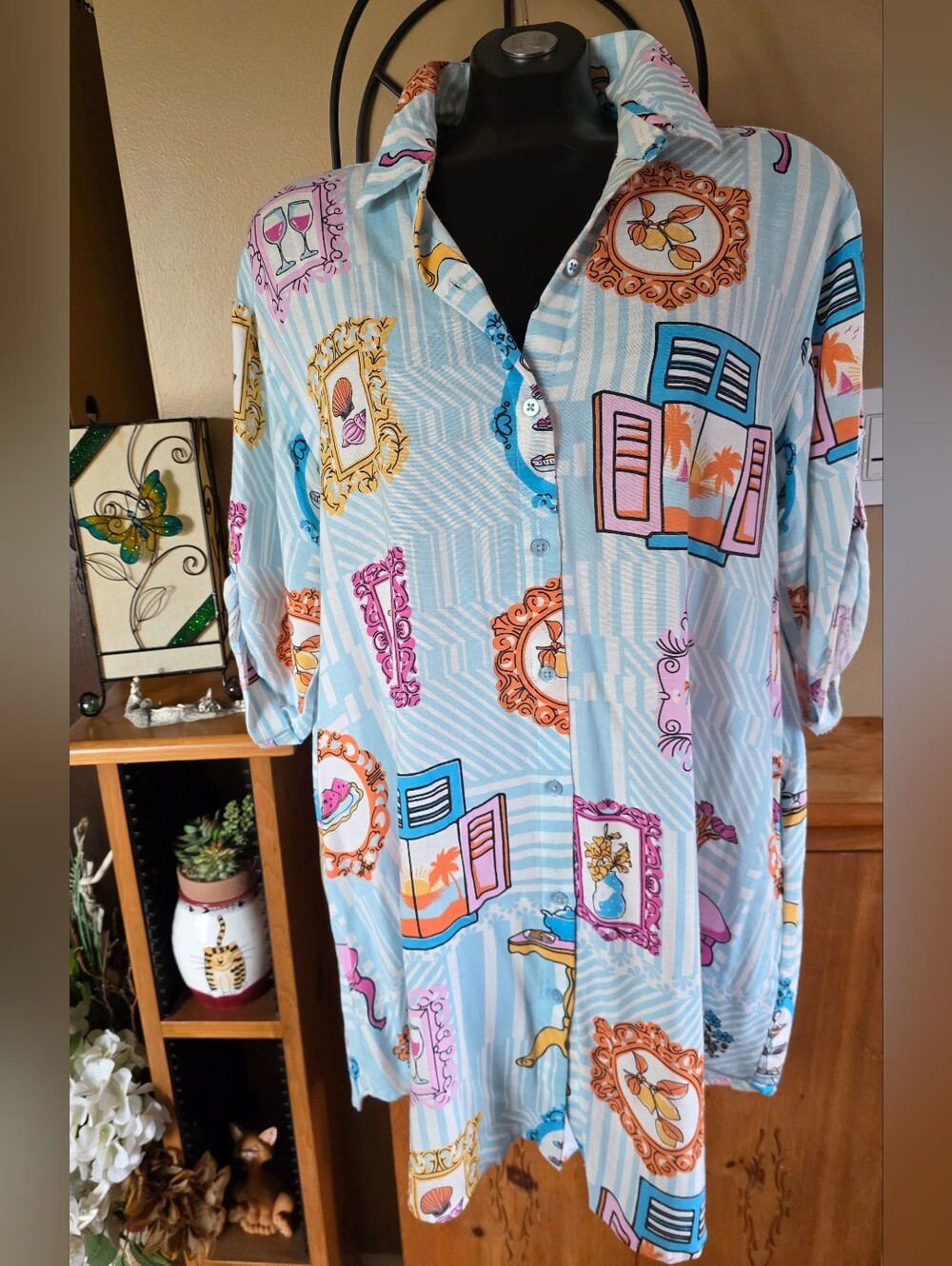 Goa Beachwear Japna Beach Cover Up Mini Dress Tunic Linen Cotton Blend Oversize